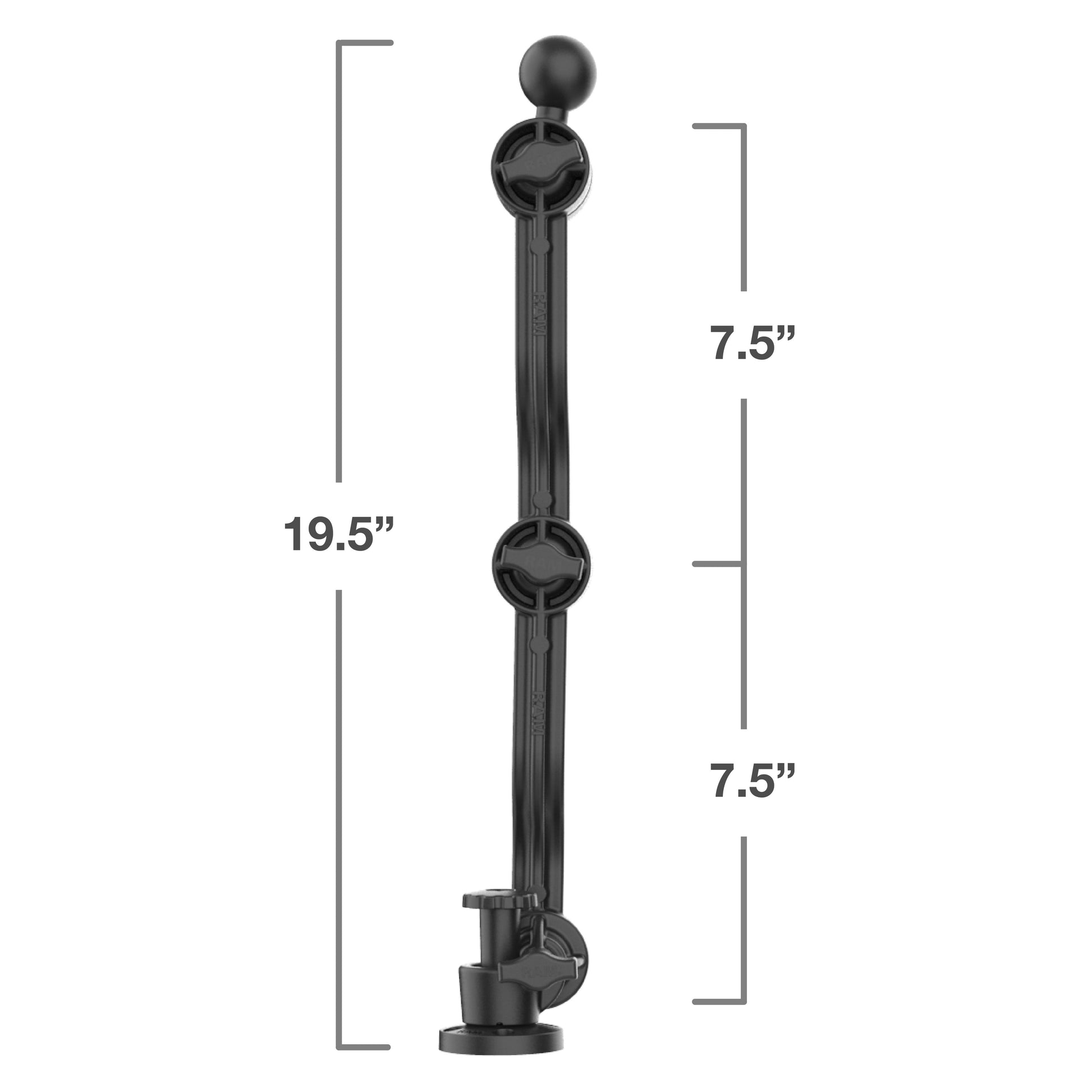 RAM® Composite Drill-Down Double Ratchet Arm with Ball (RAP-411D-114-PA2-BGU)