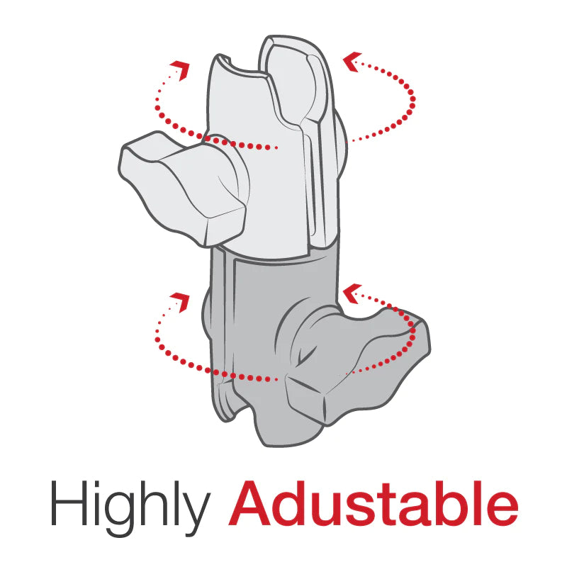 RAM Double Socket Swivel Arm (RAP-B-200-12U)