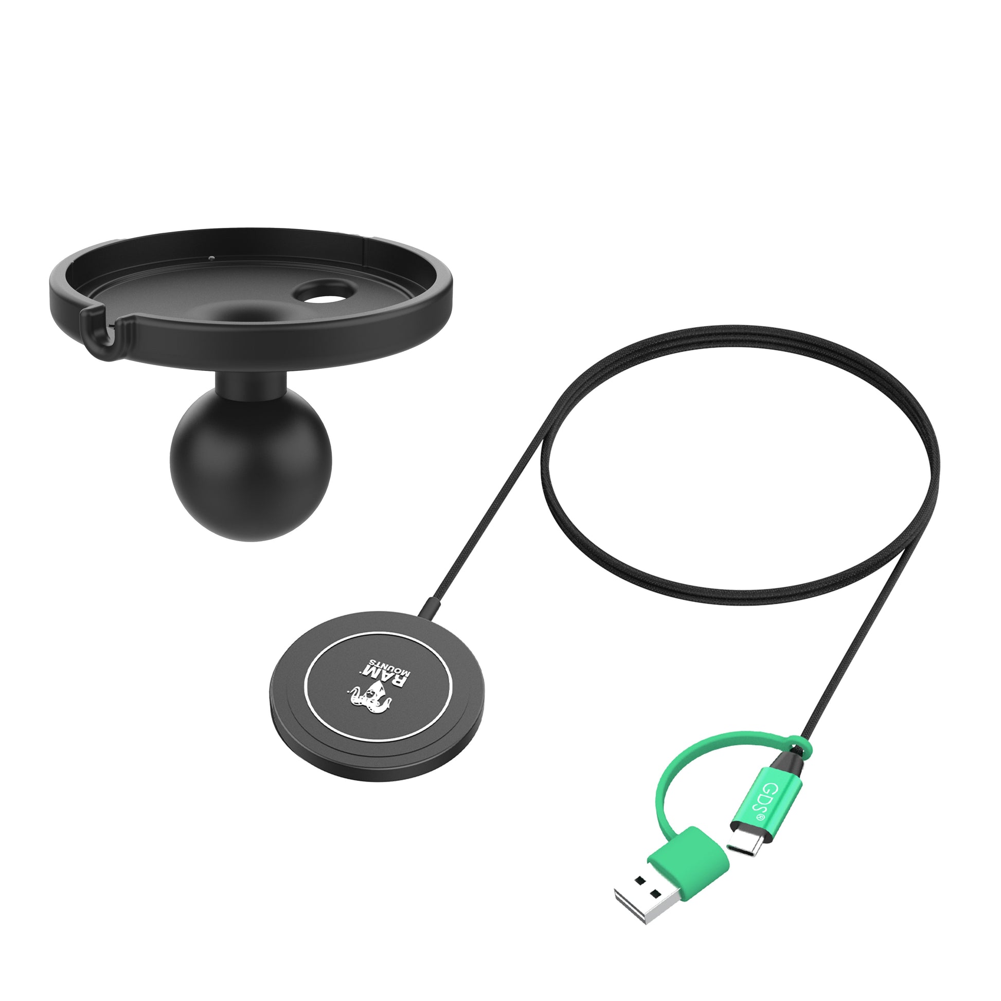 RAM® Ball Adapter with RAM® Qi2 15W Wireless Charger (RAP-B-202-AP-MAG-1-W2MU)