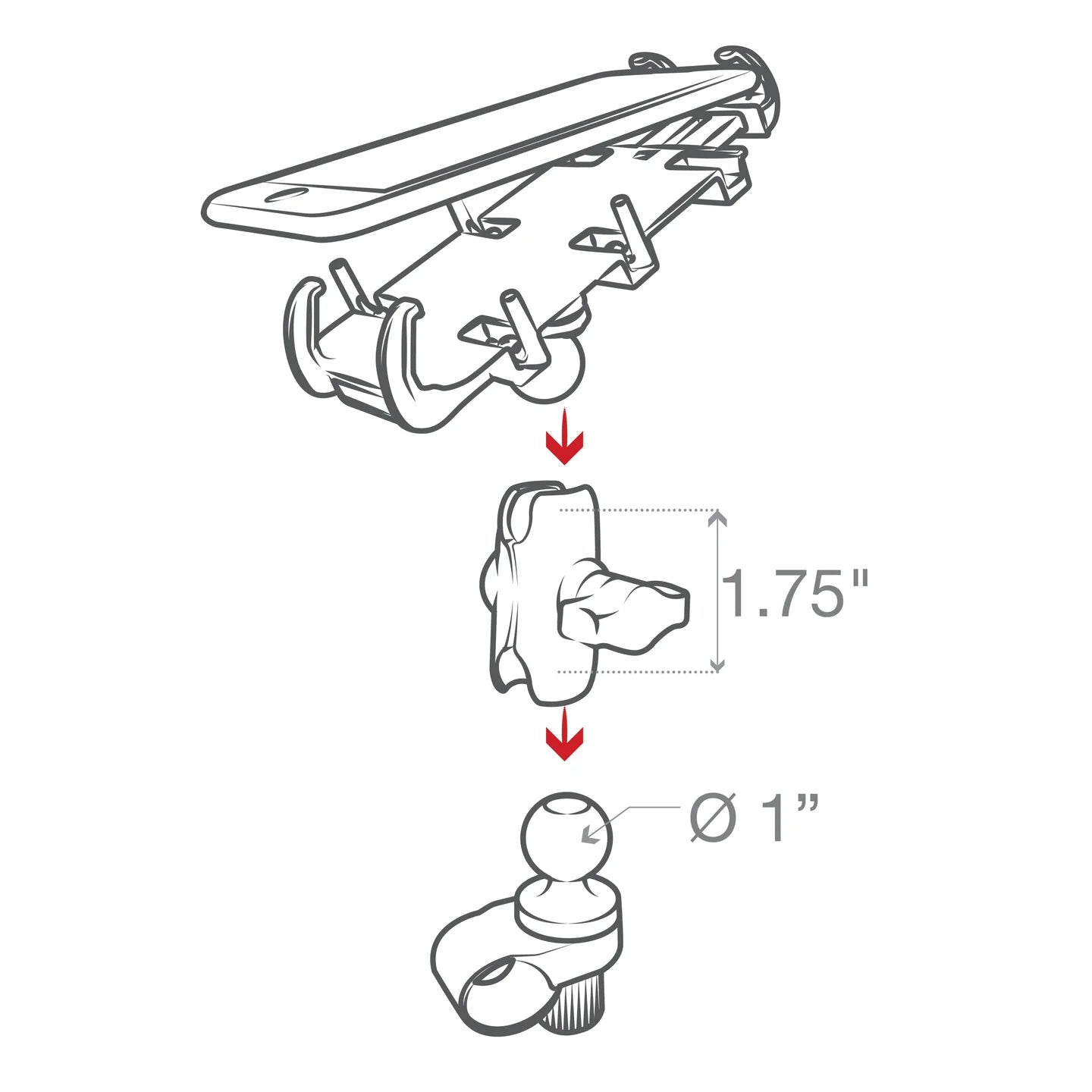 RAM® Quick-Grip™ Phone Mount with RAM® Tough-Strap™ Handlebar Base (RAP-B-460-A-PD3U)