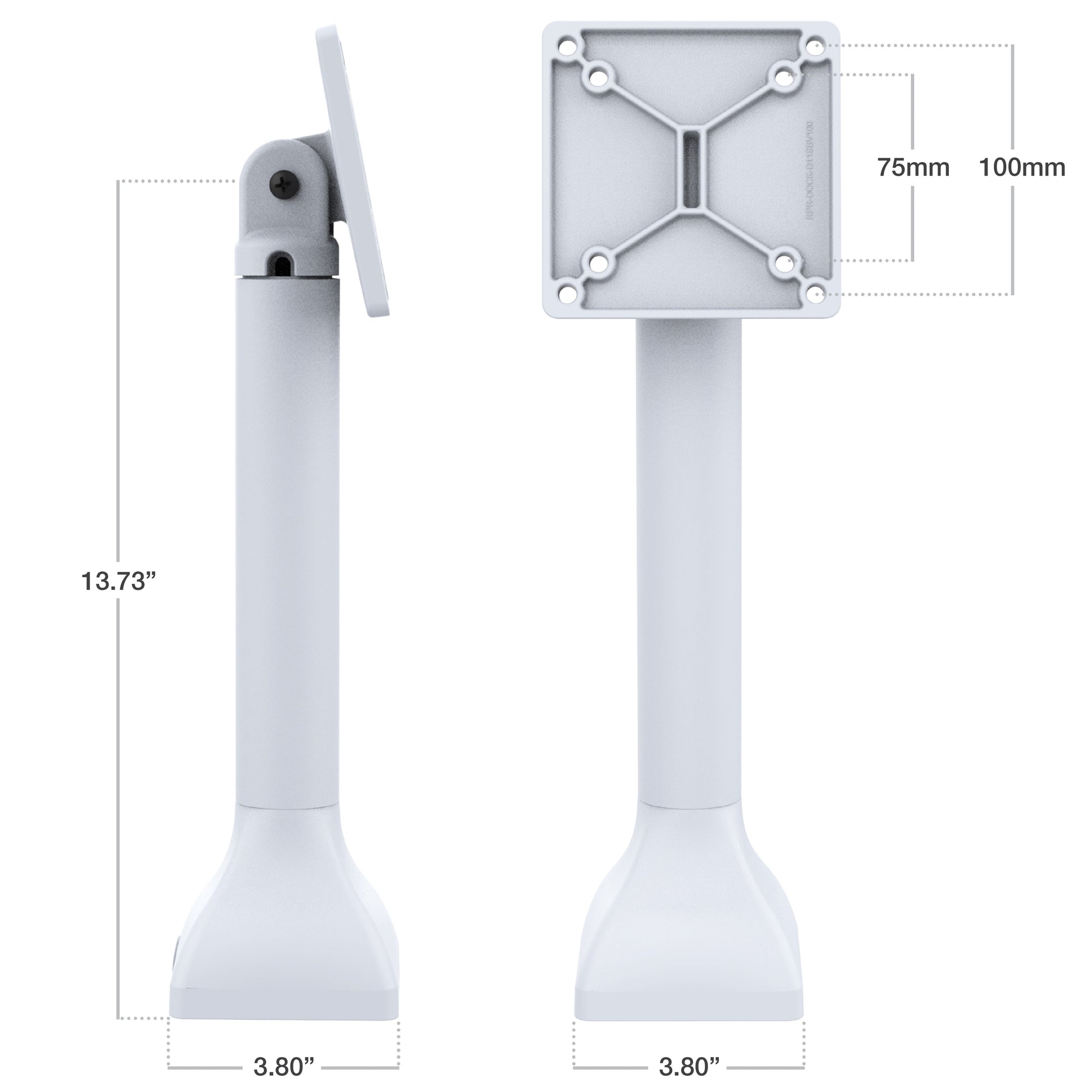 RAM® 14" Pedestal Mount with 100mm & 75mm VESA Patterns - Gray (RAP-D11-14-V100-GRY)