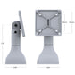 RAM® 7" Pedestal Mount with 100mm & 75mm VESA Patterns - Gray (RAP-D11-7-V100-GRY)