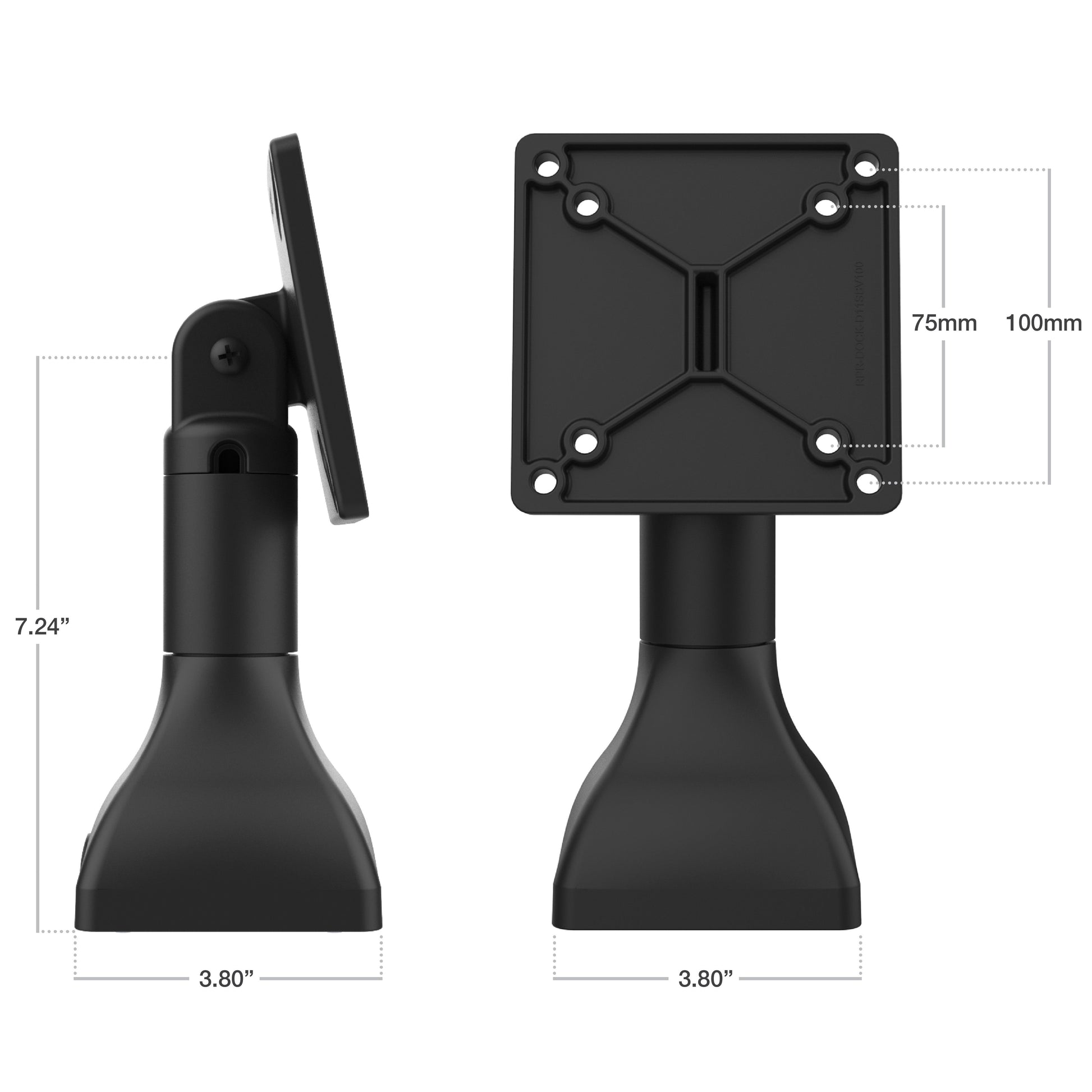 RAM® 7" Pedestal Mount with 100mm & 75mm VESA Patterns (RAP-D11-7-V100)