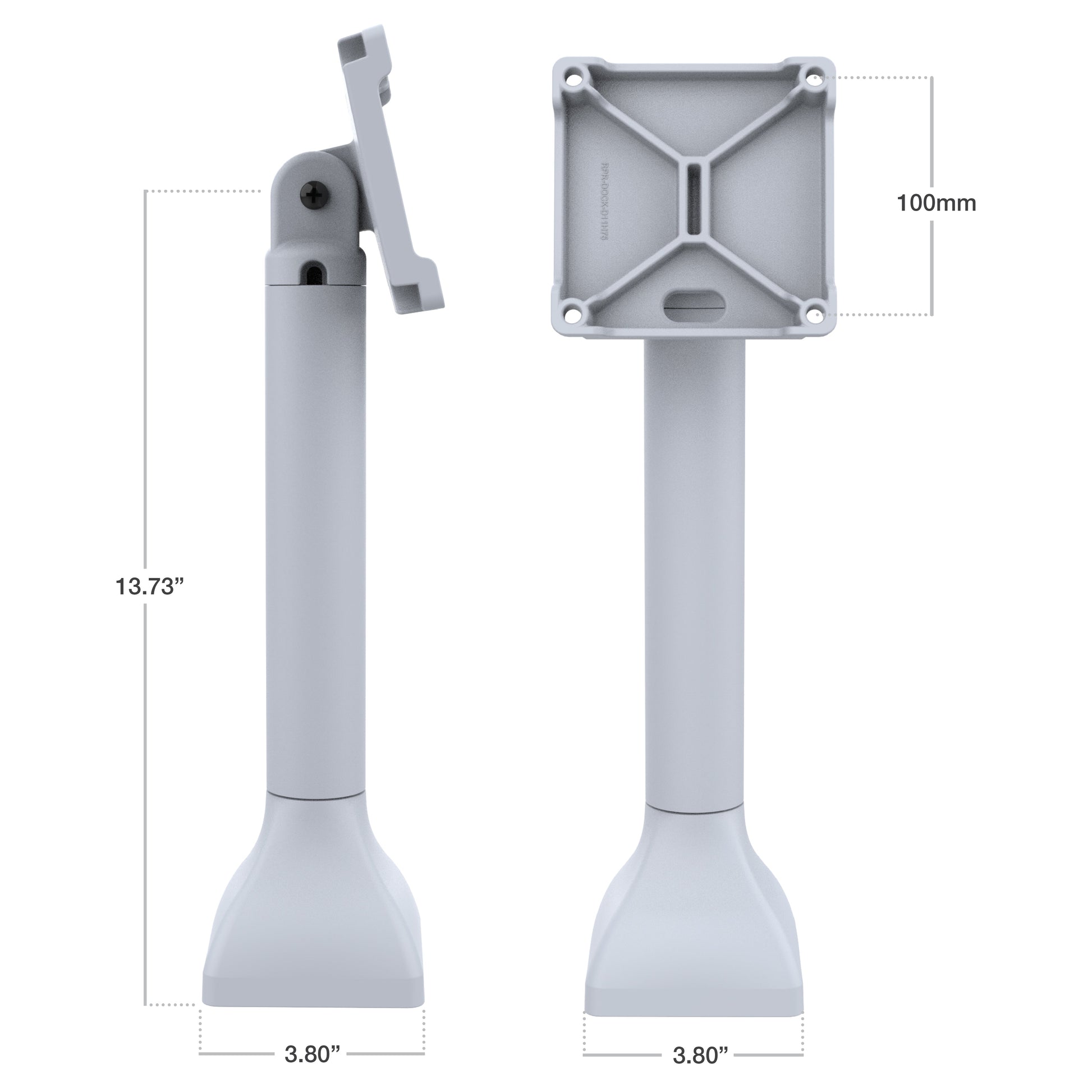 RAM® 14" Pedestal Mount with 100mm VESA & Cable Routing - Gray (RAP-D11H-14-V100-GRY)