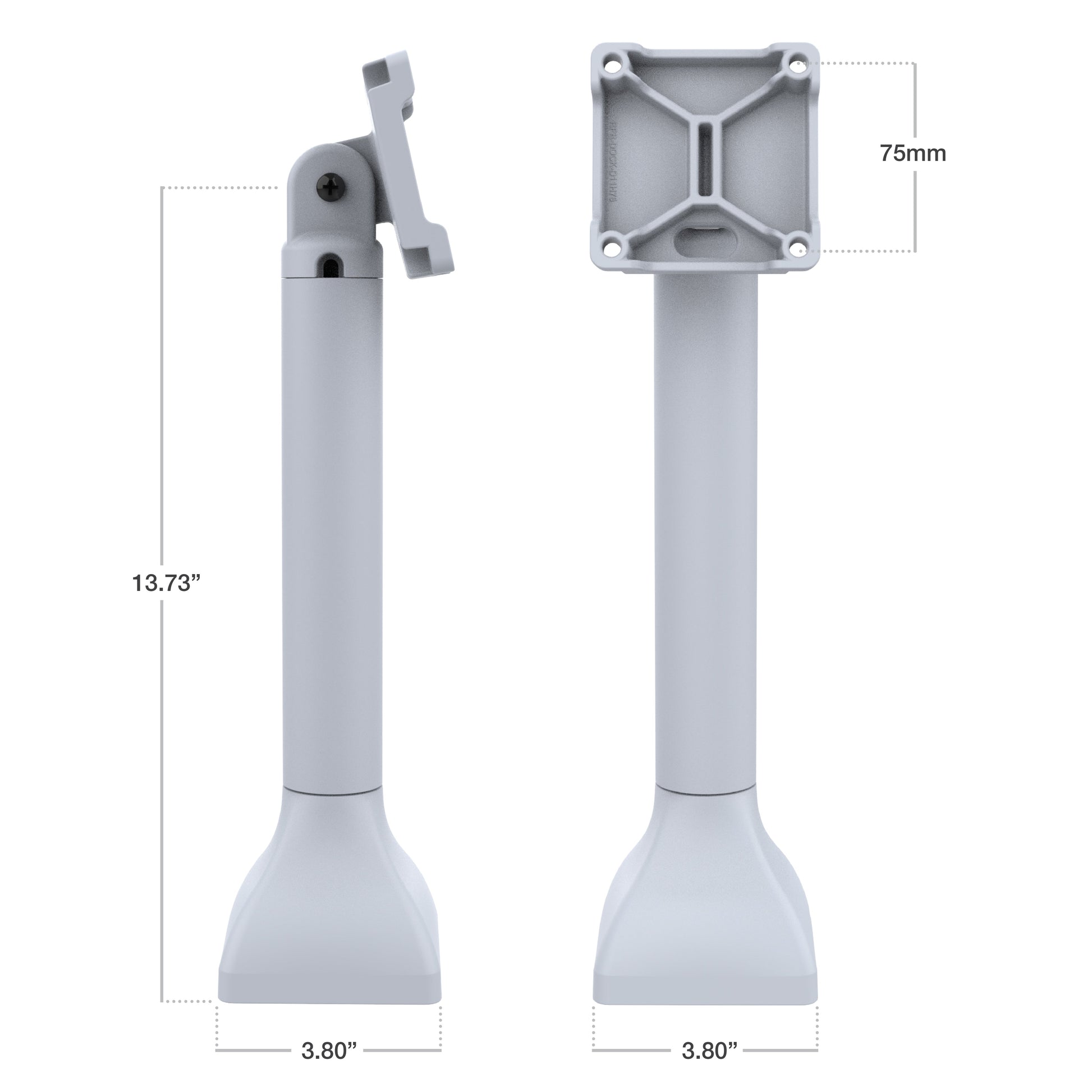 RAM® 14" Pedestal Mount with 75mm VESA & Cable Routing - Gray (RAP-D11H-14-V75-GRY)
