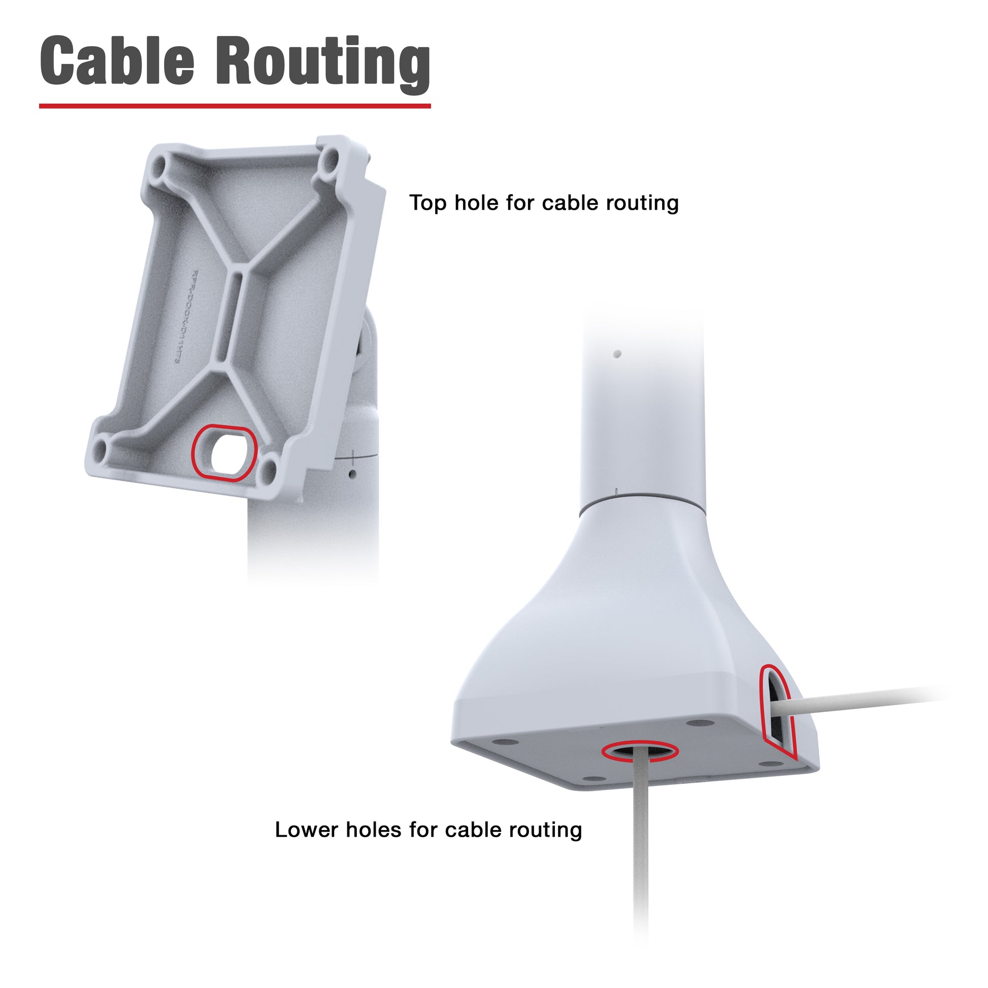 RAM® 7" Pedestal Mount with 100mm VESA & Cable Routing - Gray (RAP-D11H-7-V100-GRY)