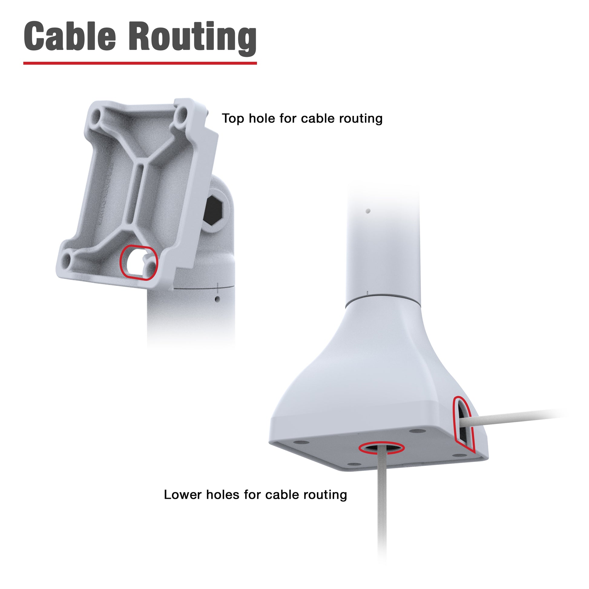 RAM® 7" Pedestal Mount with 75mm VESA & Cable Routing - Gray (RAP-D11H-7-V75-GRY)