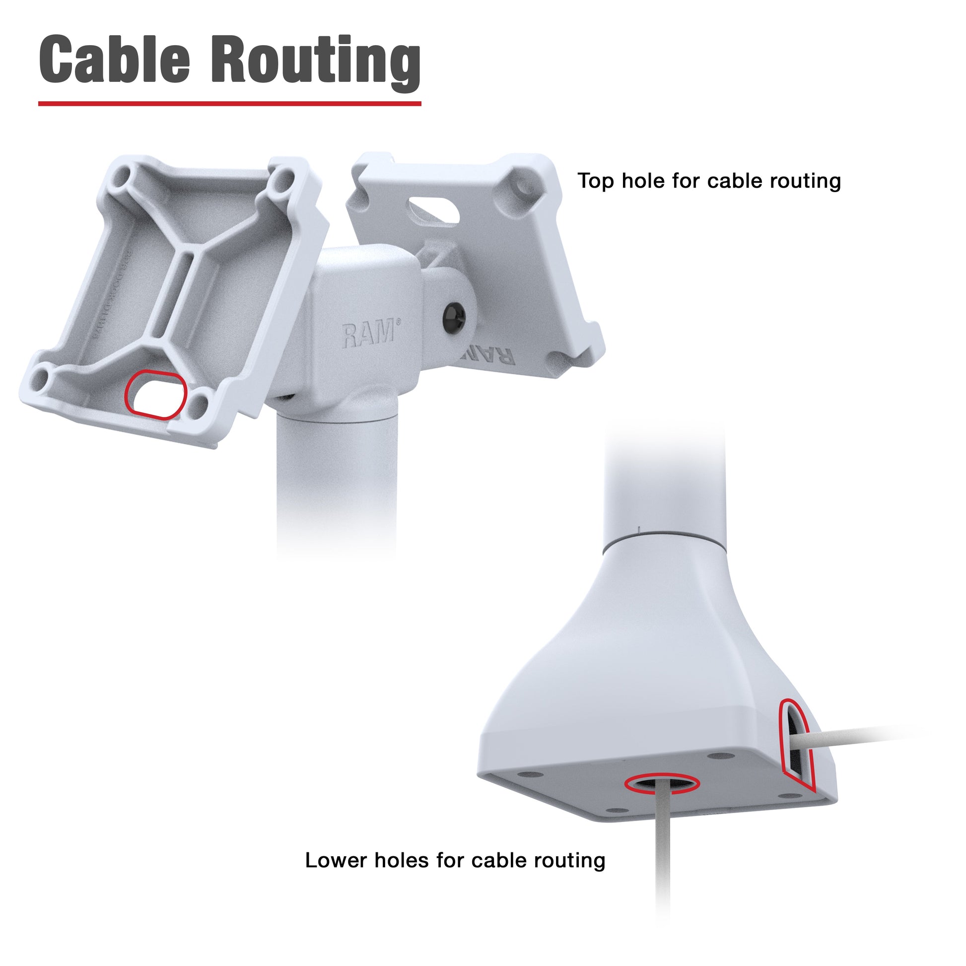 RAM® 14" Pedestal Mount with Dual 75mm VESA Adapters - Gray (RAP-D11H2-14-V75-GRY)