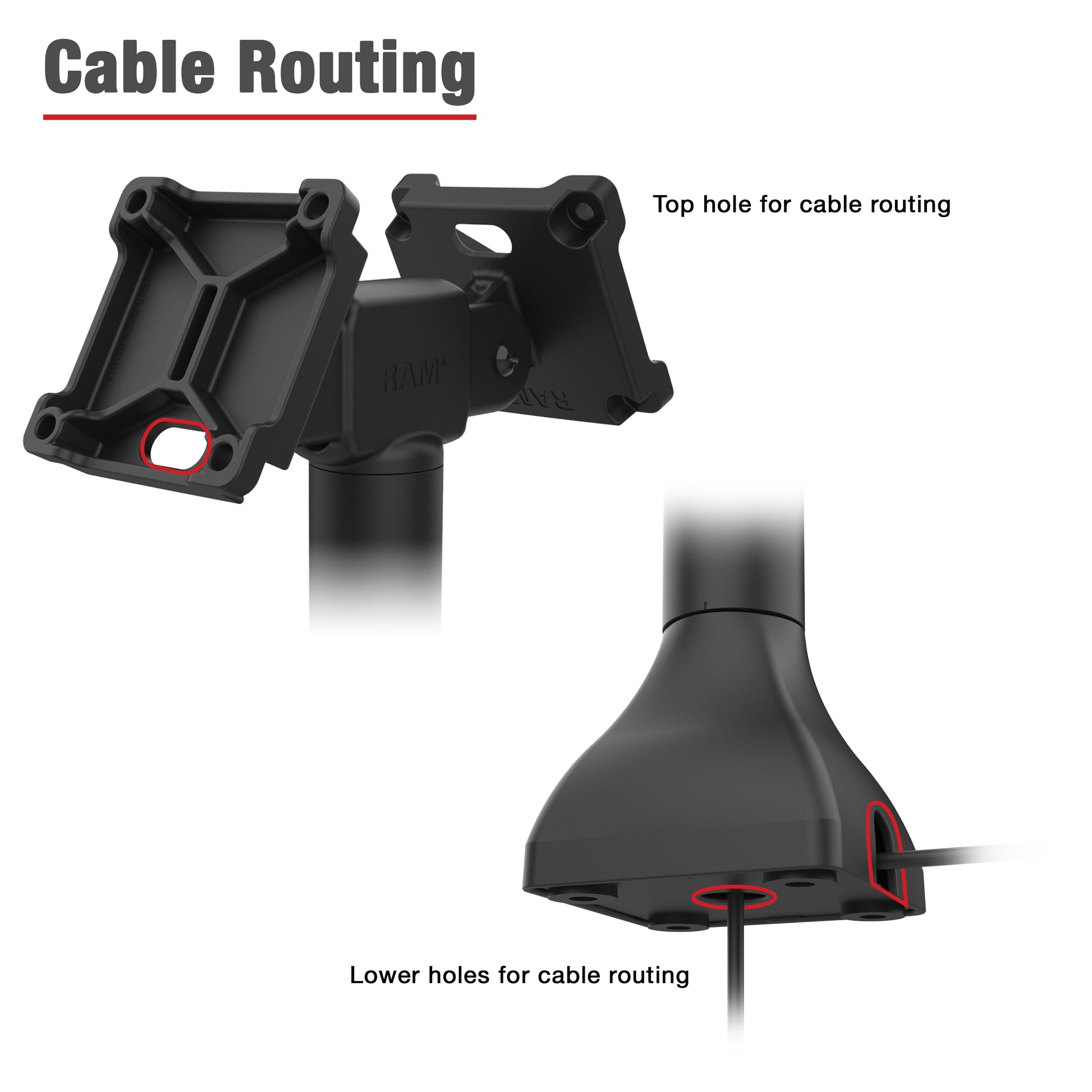 RAM® 14" Pedestal Mount with Dual 75mm VESA Adapters (RAP-D11H2-14-V75)
