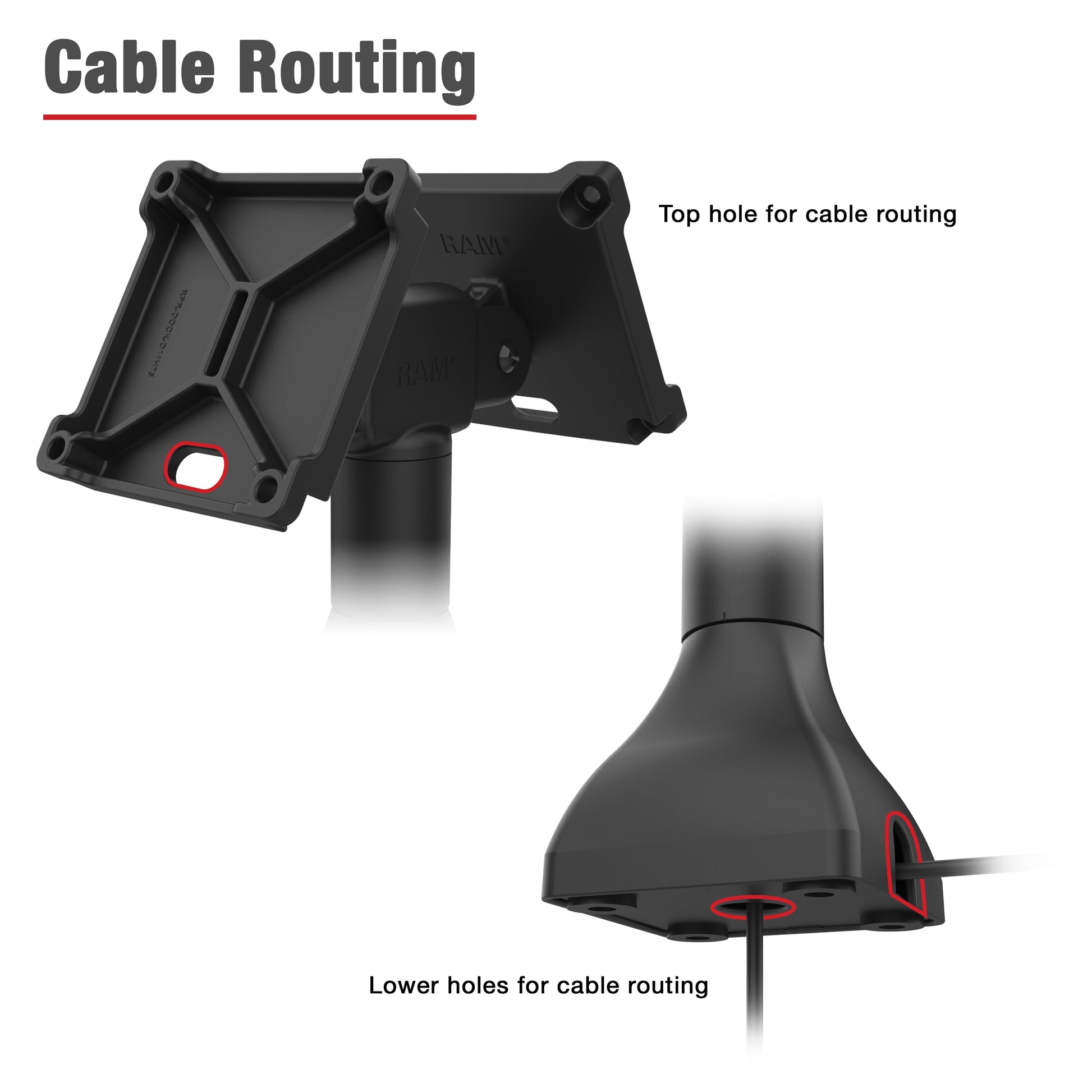 RAM® 7" Pedestal Mount with Dual 100mm VESA Adapters (RAP-D11H2-7-V100)