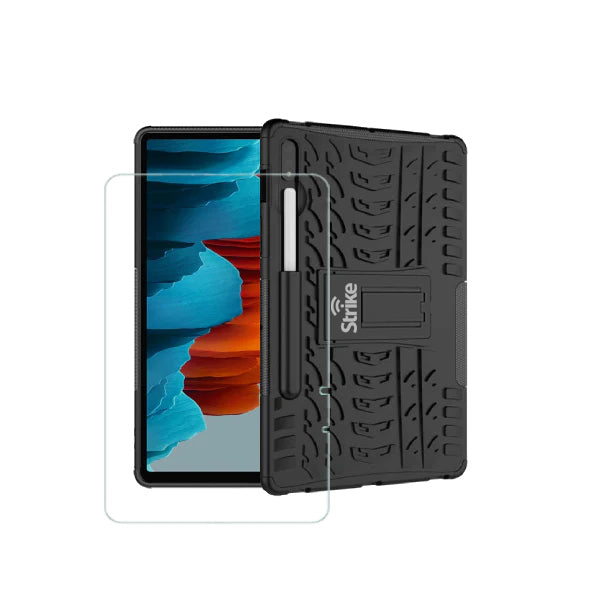 Samsung Galaxy Tab S7 4G Strike Rugged Cases with Tempered Glass Screen Protector