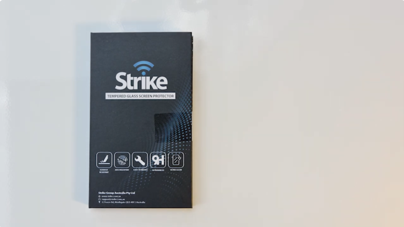 Load video: Strike Tempered Glass Screen Protector | Full Unboxing &amp; Contents