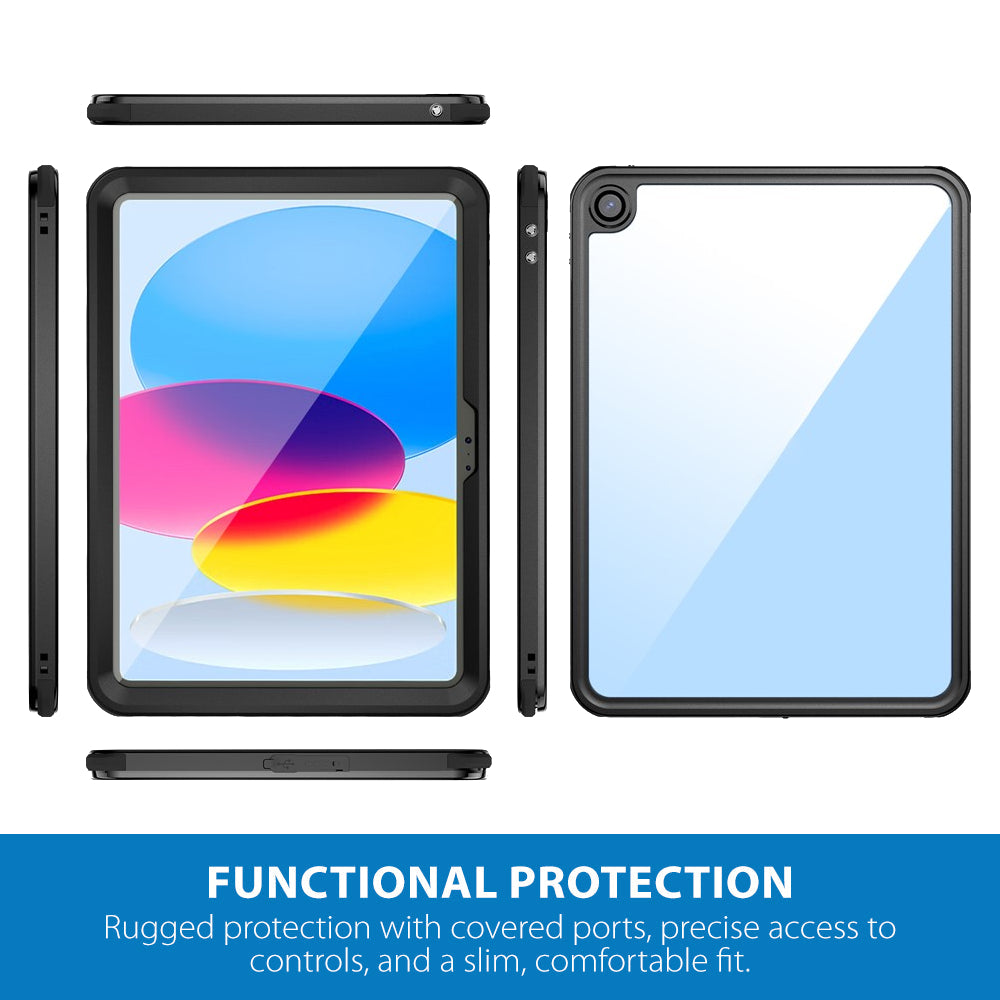 Strike Waterproof Case for Apple iPad (11th/10th Gen) (Black)