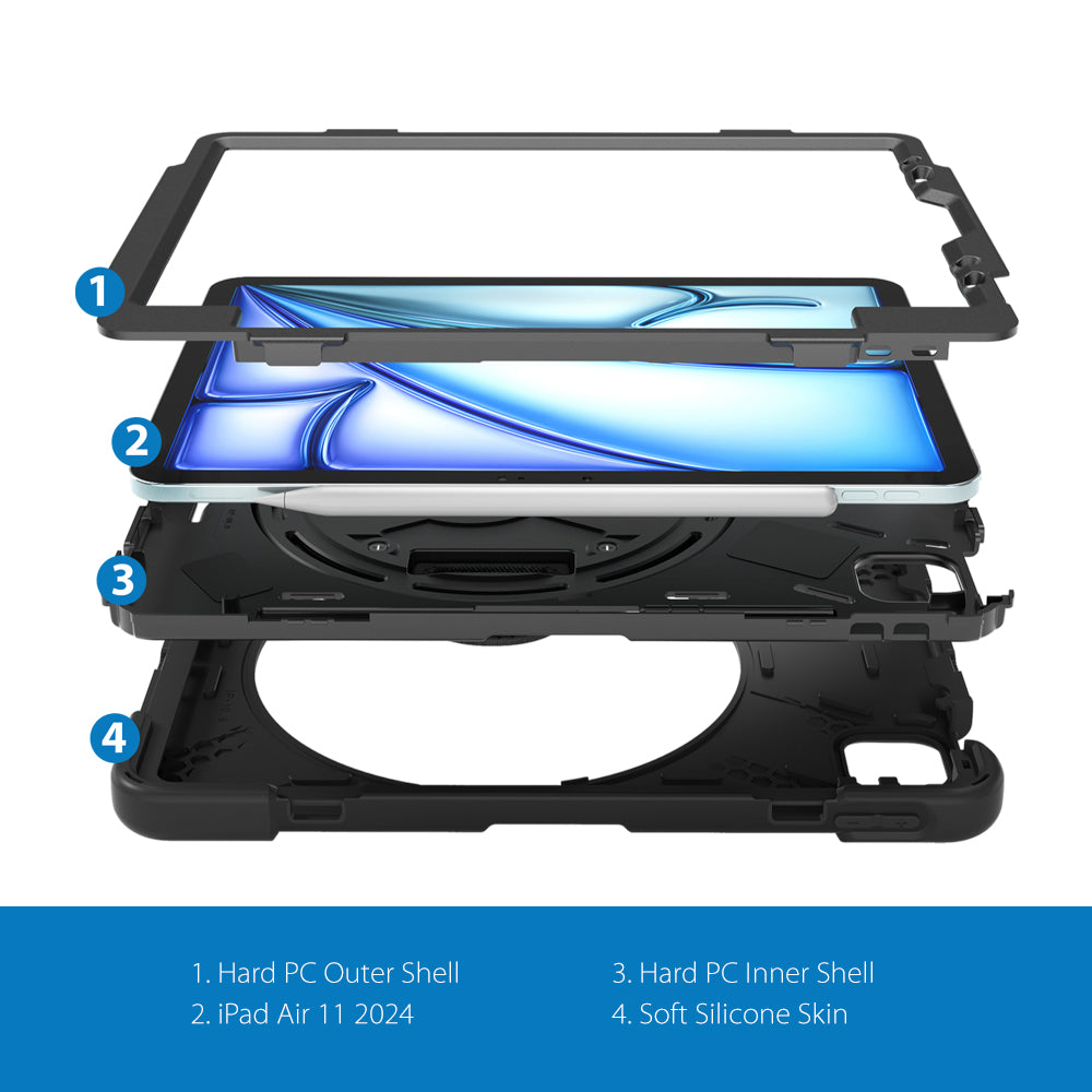 Herize Ipad Air 11 Inch Case 2024 With Screen Protector Pen Holder