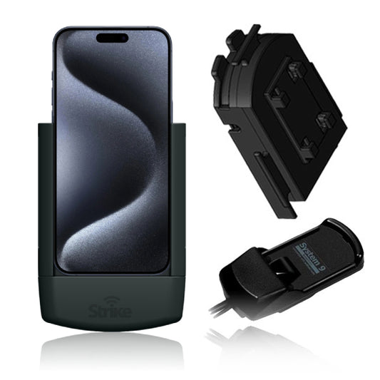 iPhone 15 Pro Solution for Bury System 9 with Strike Alpha Cradle & Adapter