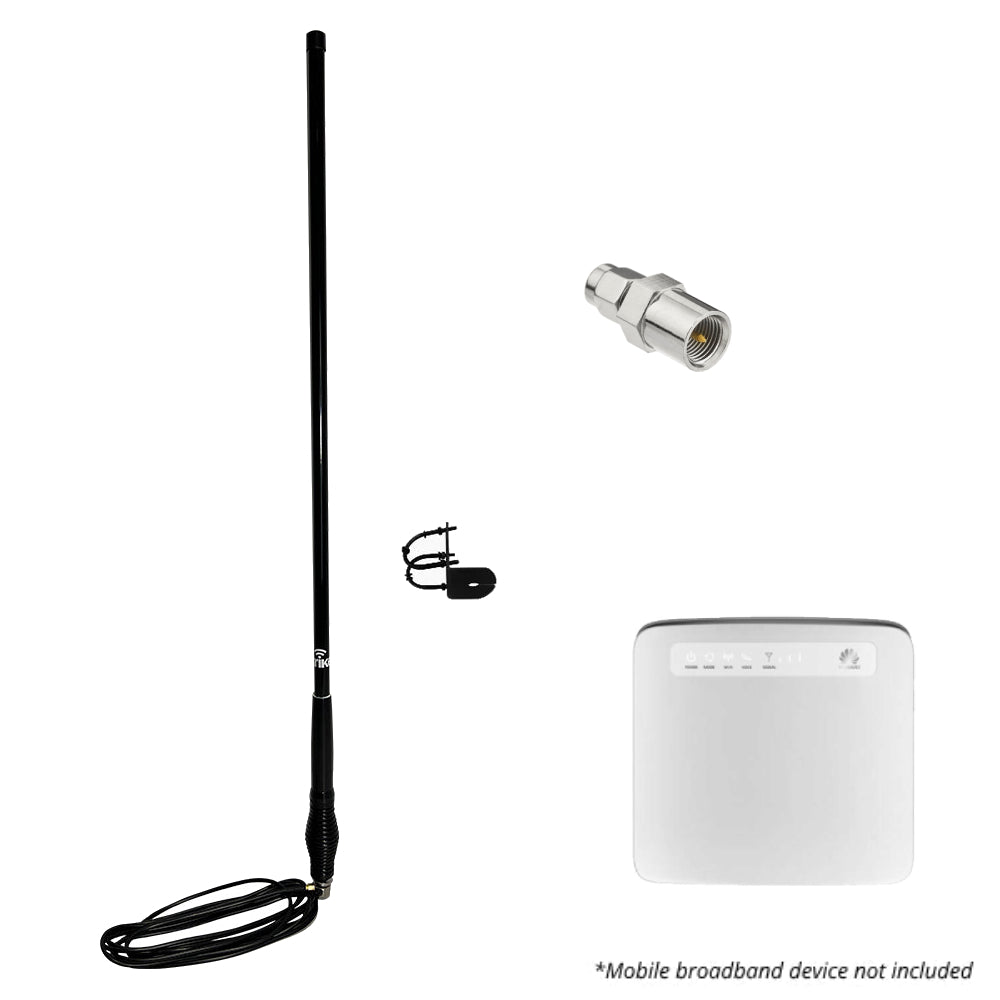 Optus 4G LTE WiFi Router (Huawei E5186) Patch Lead & Bullbar Mount Antenna Bundle