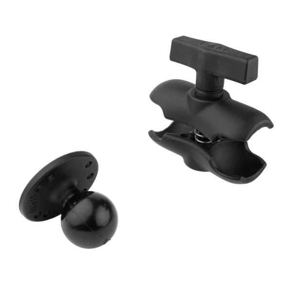 RAM® Double Socket Arm with Round Ball Plate - C Size Short (RAM-103U-B)