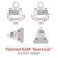 RAM® Quick-Grip™ Pro Phone Mount with Twist-Lock™ Suction Cup - Medium (RAM-B-166-PD5U)