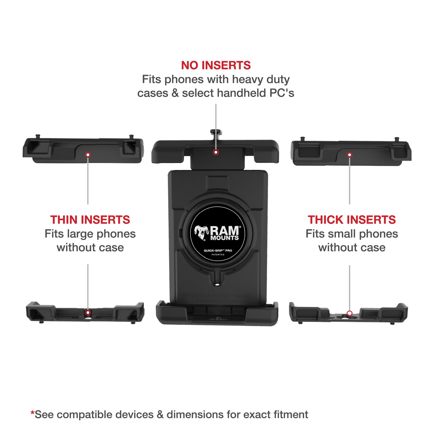 RAM® Quick-Grip™ Pro XL Phone Mount with Twist-Lock™ Suction Cup (RAM-B-166-PD7U)