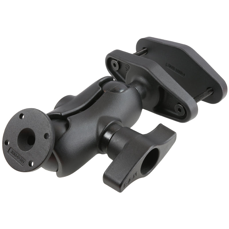 RAM® 4" Square Post Clamp Mount with Round AMPS Plate - D Size (RAM-D-101U-C-247-4)