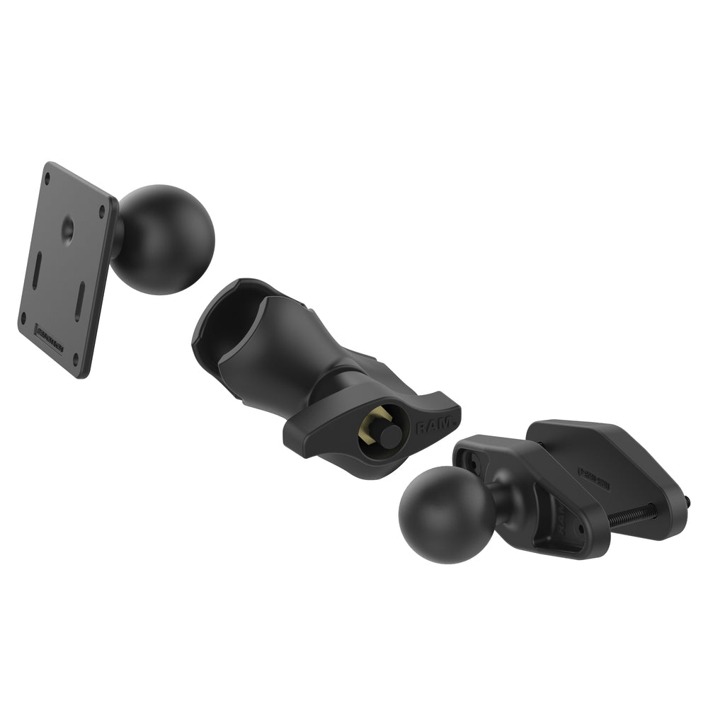 RAM® 4" Square Post Clamp Mount with 75x75mm VESA Plate (RAM-D-2461U-C-247-4)