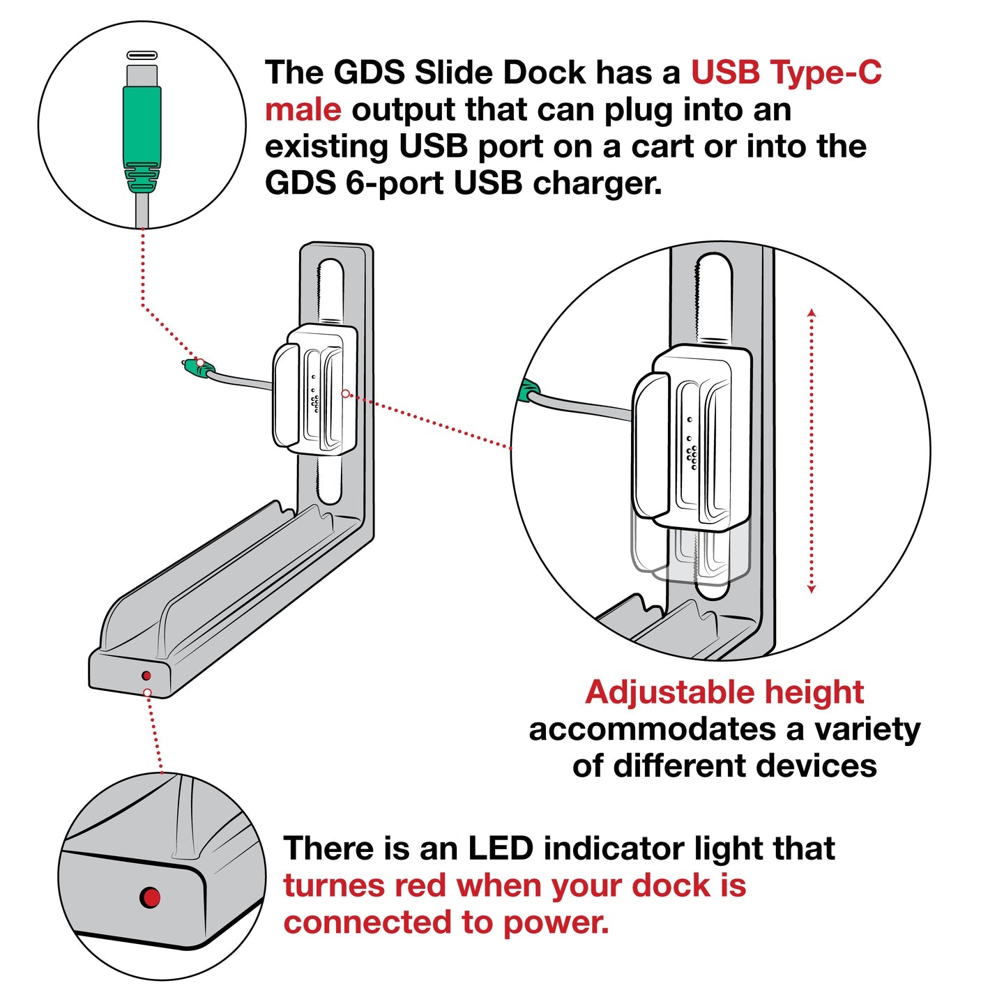 GDS® Slide Dock™ with Power Delivery & Magnetic Base (RAM-GDS-DOCK-G7M-8-NGU)