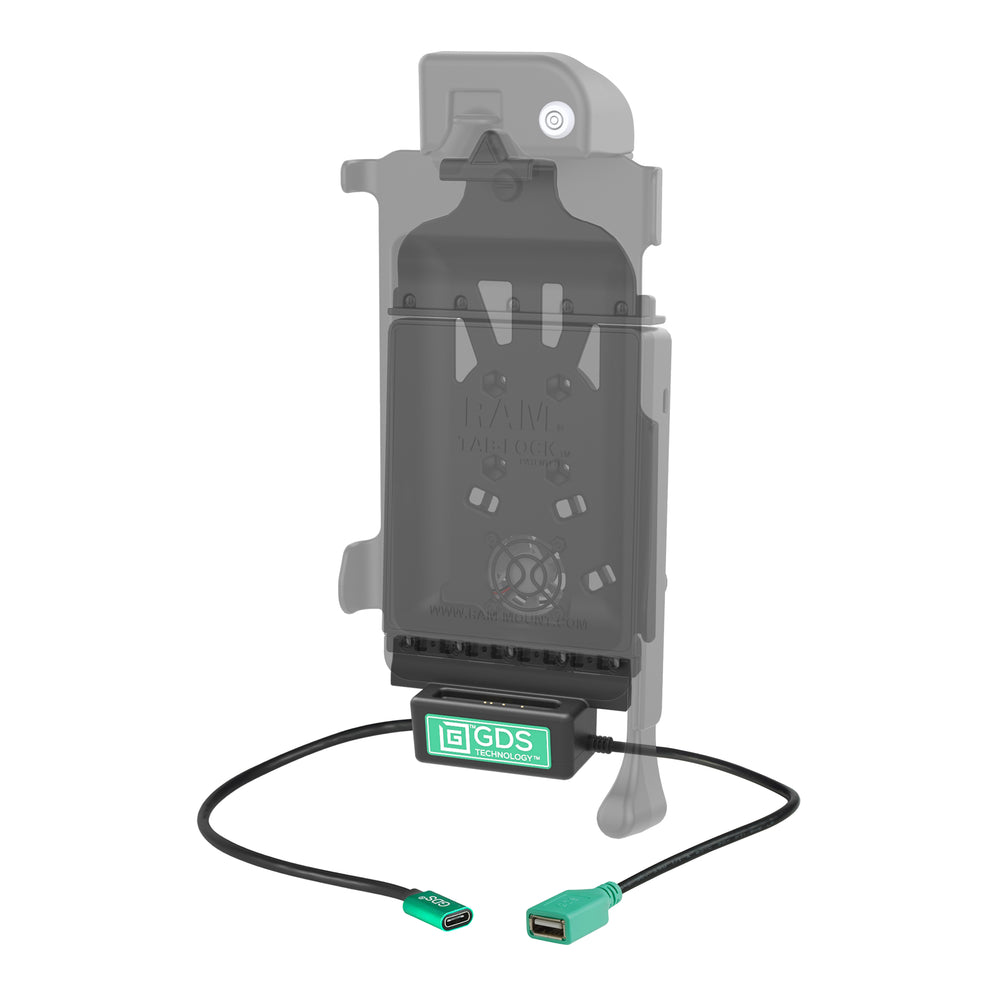 GDS® Power + Single USB-A Dock Cup for IntelliSkin® Next Gen Tablets (RAM-GDS-DOCK-V10PDU)