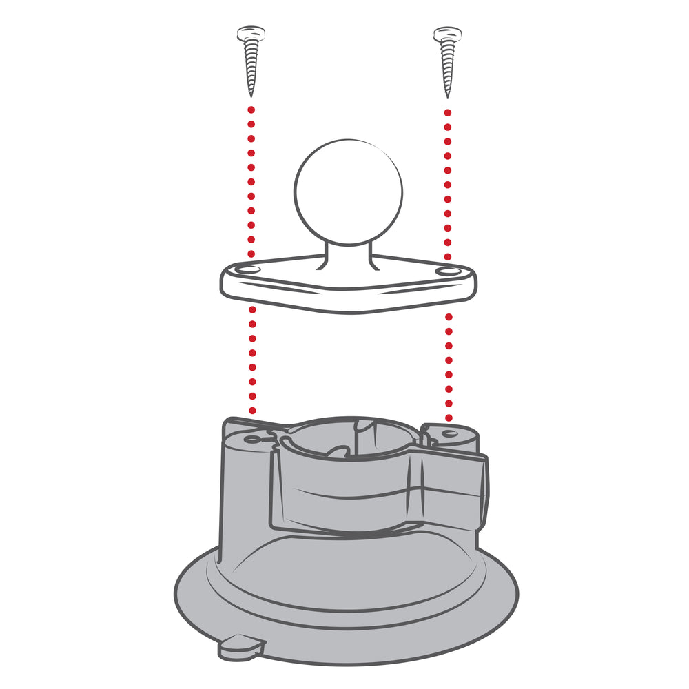 RAM® Twist-Lock™ Composite Suction Cup Base with Ball (RAP-B-224-1U)