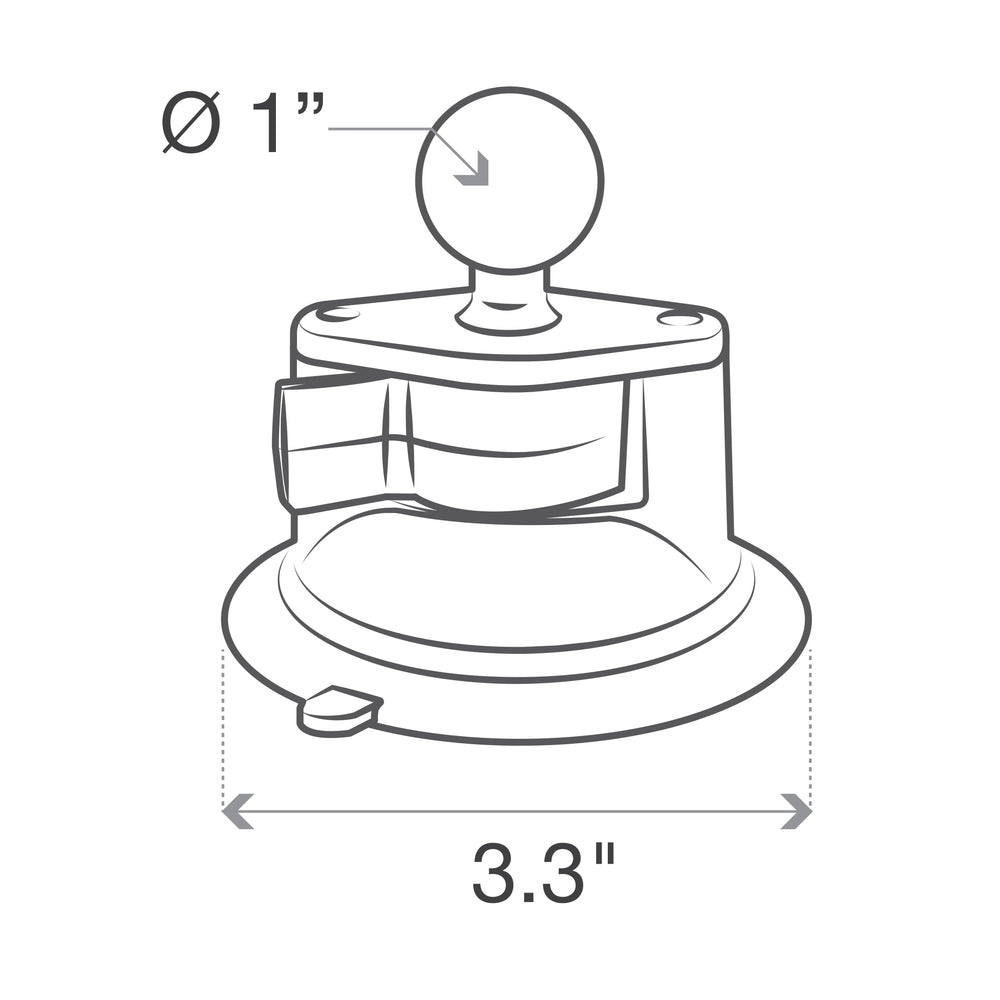 RAM® Twist-Lock™ Composite Suction Cup Base with Ball (RAP-B-224-1U)