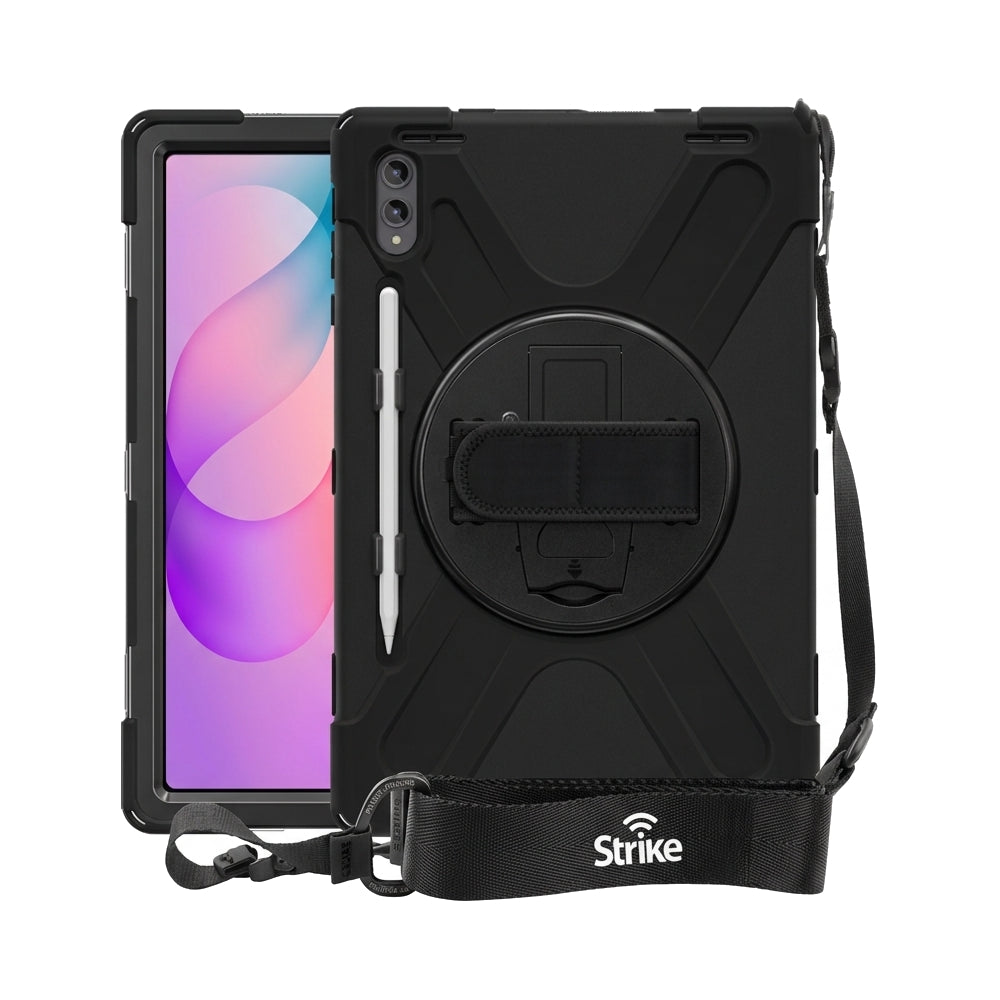 Strike Rugged Case with Hand Strap and Lanyard for Samsung Galaxy Tab S12 Ultra
