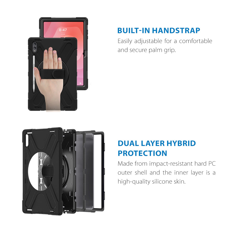Strike Rugged Case with Hand Strap and Lanyard for Samsung Galaxy Tab S11 Ultra