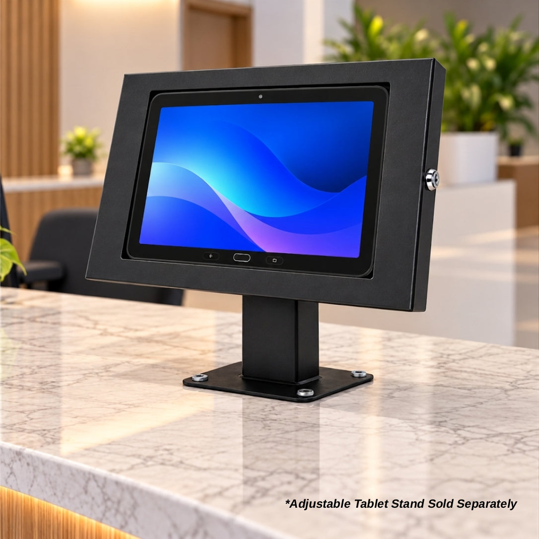 Strike Universal Anti-Theft Tablet Enclosure (Black) with Adjustable Tablet Stand
