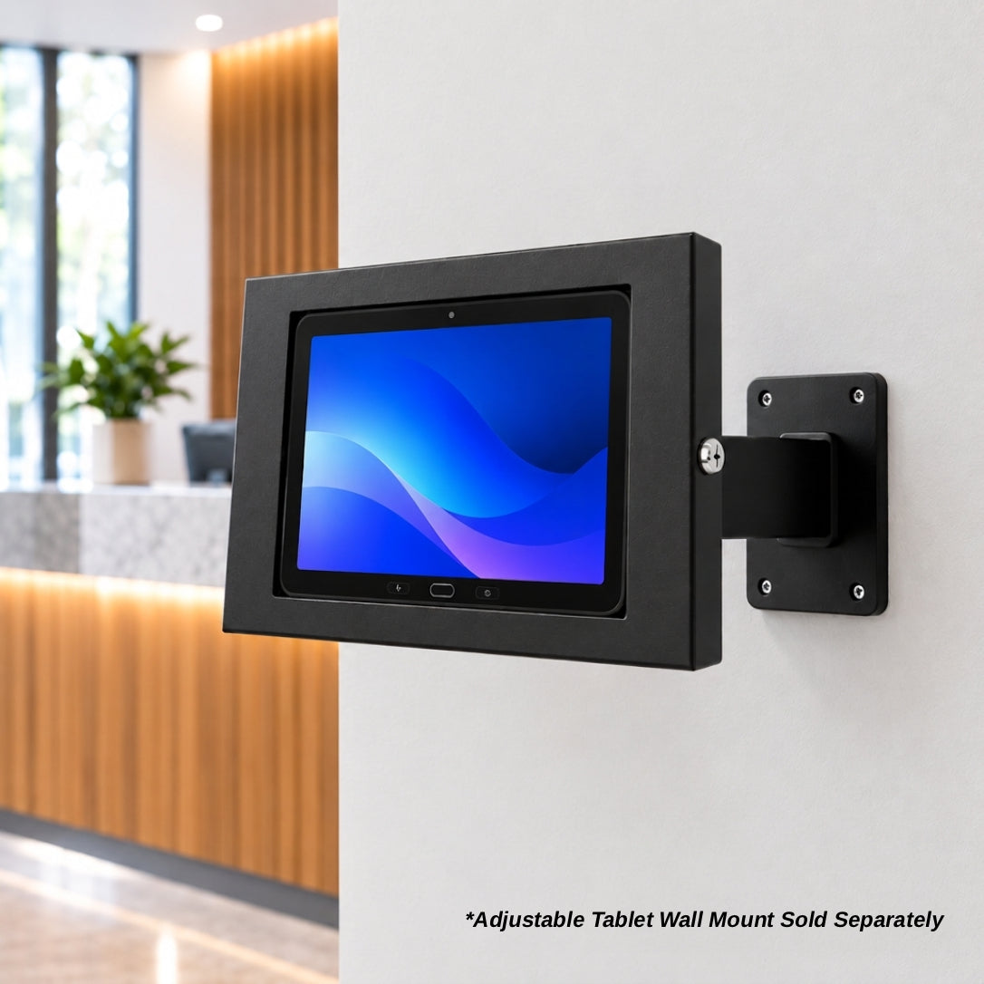 Strike Universal Anti-Theft Tablet Enclosure (Black) with Adjustable Tablet Wall Mount