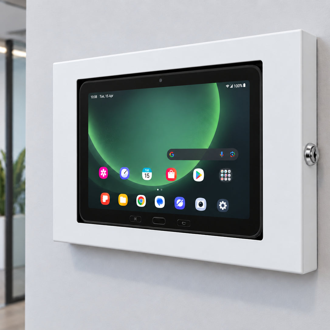 Strike Universal Anti-Theft Tablet Enclosure for iPad & Samsung Galaxy Tab - 10.5-11" (White)