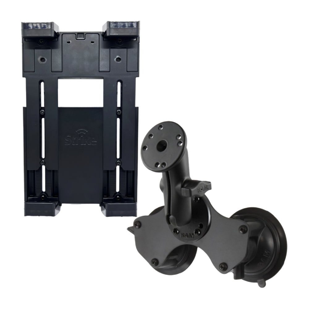 Strike Alpha Universal Spring Loaded Tablet Holder with RAM Dual Suction Cup Mount