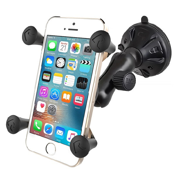 RAM® X-Grip® Phone Mount with RAM® Twist-Lock™ Low Profile Suction Base (RAP-B-166-2-UN7U)