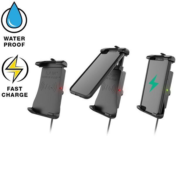 RAM® Quick-Grip™ Waterproof Wireless Charging Holder with Charger (RAM-HOL-UN14WB-V7M)
