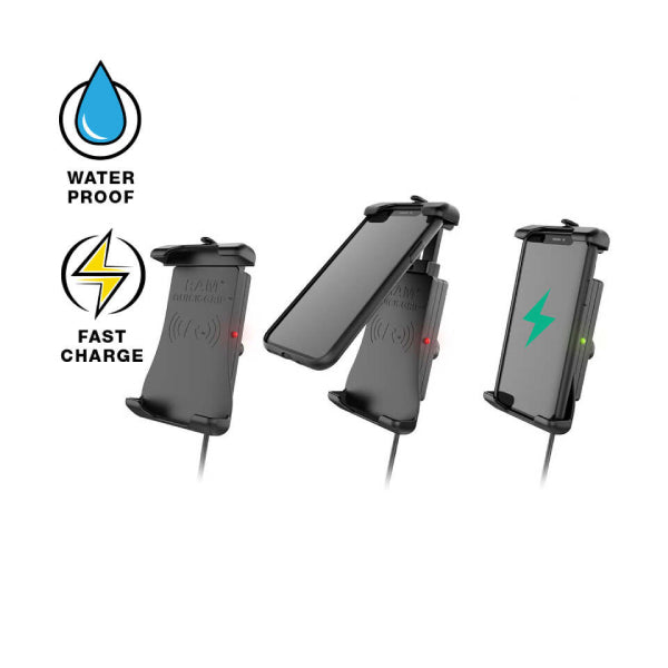 RAM® Quick-Grip™ Waterproof Wireless Charging Handlebar Mount (RAM-B-149Z-A-UN14W-V7M)