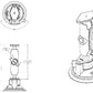 RAM® Twist-Lock Suction Cup Double Ball Mount (RAM-B-166U-C)