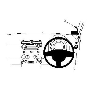 ClicOn No Holes Dash Mount for Fiat 500 07-14