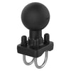 RAM U-Bolt Base with D Size Ball for Rails (RAM-D-235U)