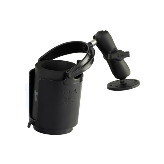 RAM 1" Ball Mount w/ Round Base Level Cup™ Drink Holder & Koozie (RAM-B-132U)