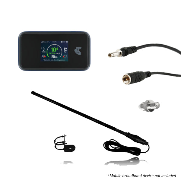 Telstra 5G Wi-Fi Pro Bullbar Mount Antenna & Patch Lead Bundle